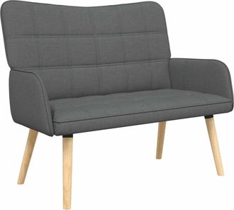 vidaXL Sof&aacute; De 2 Plazas Gris Oscuro 115 X 61 X 87 Cm Tela Vidaxl
