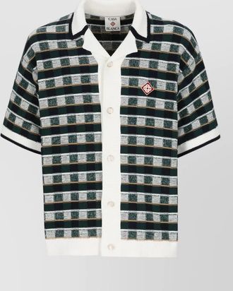 Casablanca checked cotton short-sleeve cardigan
