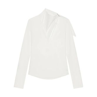 Courr&egrave;ges Dames, Blouses & Shirts, Wit, Maat: S