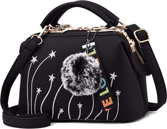 Nicole & Doris Women Handbags Cute Shoulder Bags Ladies Top-Handle Bag PU Leather Messenger Bags Fashion Crossbody Bag for Daily Shopping Black