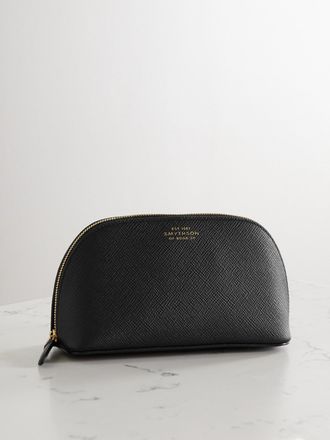 Smythson Panama Textured-leather Cosmetics Case - Black