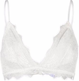 Anine Bing Spitzen-BH mit Besatz Elfenbein