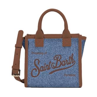 MC2 Saint Barth Handbags, female, Blue, Size: ONE SIZE Mini Hand Bag With Shoulder Strap