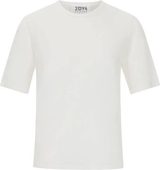 Drykorn Gestructureerde Fijngebreide Trui met Korte Mouwen - Heren - T-shirts - Wit - L - Katoen - Tops