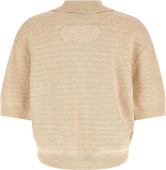 Jacquemus Mens Beige Cotton Polo Shirt