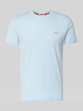 GANT T-Shirt mit Label-Detail in Hellblau, Gr&ouml;&szlig;e XXXL