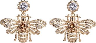 Eye Candy Los Angeles Bee Cubic Zirconia Drop Earrings in Gold at Nordstrom Rack