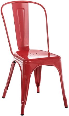 Clp Silla industrial con asiento en metal rojo