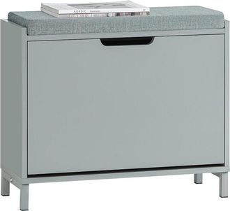 SoBuy Sobuy - Zapatero Pequeño Estrecho con 1 Solapa Organizador para Zapatos de Entrada Gris 60 x 24 x 52 cm FSR151-K-HG es