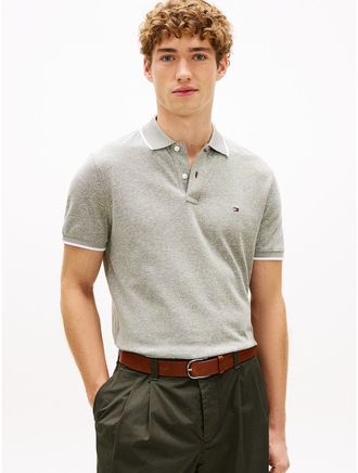 Tommy Hilfiger Mens Regular Fit Linen-Blend Pique Polo - Green - XXL