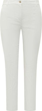 Pinko White Slim Flat Front Pants