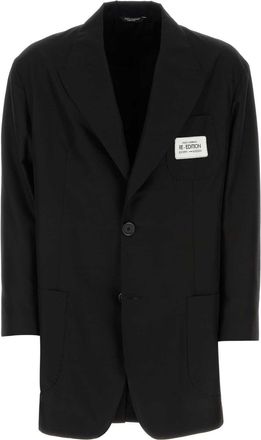 Dolce & Gabbana Black Shantung Oversize Blazer