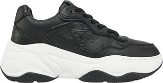 Guess Schoenen, Dames, Zwart, 39 EU, Leer, Hapyy Sneakers