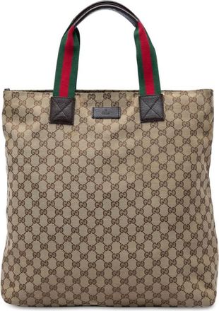 Gucci Pre-owned Gucci GG Canvas Web Vertical Tote Unisex WYXZSAOV2VM90KX8
