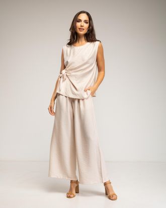 Tantra Set van mouwloze top met striksluiting en broek met elastiek