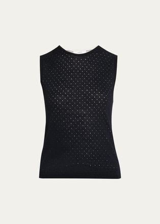 Vince Dotted Wool-Blend Shell Top