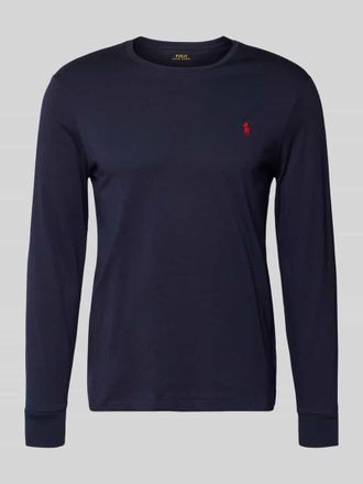 Polo Ralph Lauren Custom Slim Fit Longsleeve mit Label-Stitching in Marine, Größe XXL