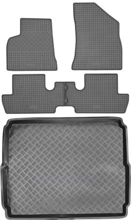 OEM Juego De Alfombrillas De Goma Para Coche Y Alfombrilla Para Maletero Para Peugeot 3008 I Crossover (2009-2016)