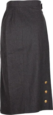 Chanel Gold Button Midi Skirt, Size Fr, 36 (Authentic Pre-Loved)
