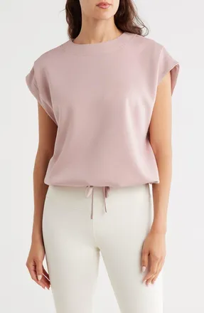 Apana Cloudy Cap Sleeve Scuba Top in Pink Suede at Nordstrom Rack, Size X-Large