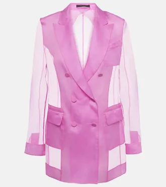 Stella McCartney Womens Twill Oversize Blazer in Pink | Size