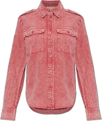 Michael Kors Overhemden, Dames, Roze, L, Denim, Denim Shirt
