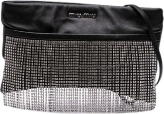Miu Miu Pre-owned Clutches, female, Black, Size: ONE SIZE Pre-owned Leather Crossbody Bag