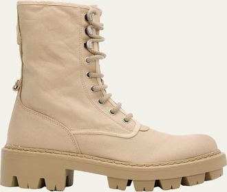 Prada Canvas Ankle Combat Boots