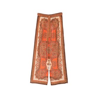 Zimmermann Mahon Paisley-print Belted Trousers