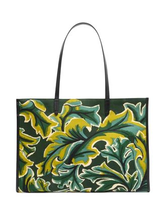 Inou&iuml; Editions leaf-print tote bag - Green