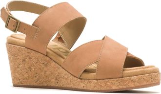 Hush Puppies Womens Willow X Band Ladies Heeled Sandals - Tan Leather/Textile - Size UK 7