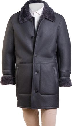 Hettabretz Leather Curly Shearling Overcoat