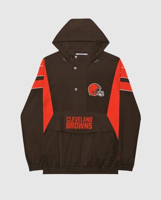 Starter Mens Cleveland Browns Home Team Half-Zip Starter Jacket