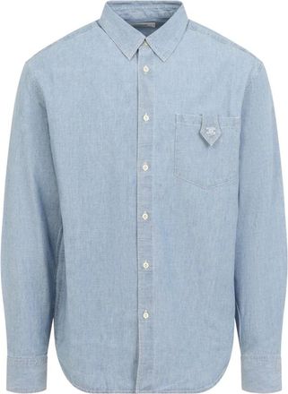 Celine Celine, Overhemden, Heren, Blauw, L, Katoen, Los shirt in chambray katoen