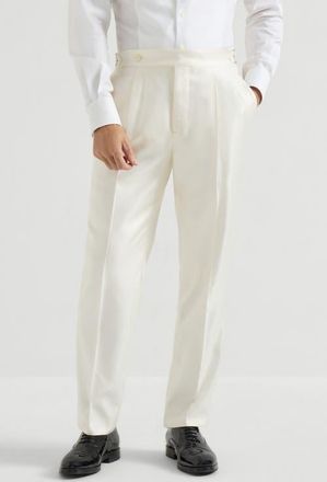 Brunello Cucinelli Tuxedo trousers in Off-White at Nordstrom, Size 52 It