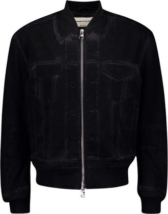 Alexander McQueen Heren, Jassen, Zwart, Maat: M Katoen