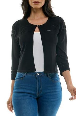 Nina Leonard Sheer Stripe Knit Bolero in Black at Nordstrom Rack, Size Small