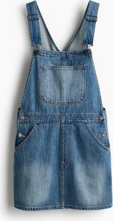 H&M Denim Dungaree Dress in Denim Blue at Nordstrom, Size Xx-Small