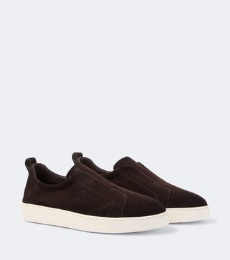 Santoni Suede slip-on sneakers