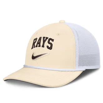 Nike Tampa Bay Rays Rise Nike Mens Dri-FIT MLB Trucker Adjustable Hat in White | NB640HNATPA-USE