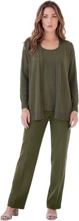 Roaman's Plus Size Drop Needle Cardigan Lightweight Sweater Knit in Dark Olive Green at Nordstrom, Size Medium