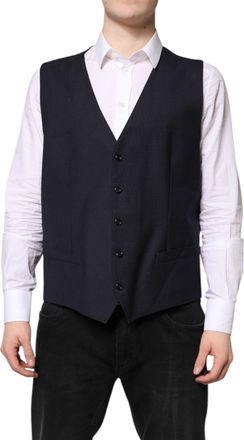 Dolce & Gabbana Black Wool Waistcoat Dress Formal Mens Vest (Pre-Owned)