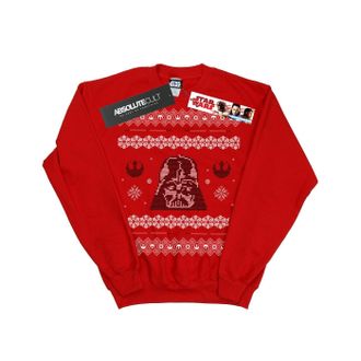 Star Wars Heren Kerstmis Darth Vader Fair Isle Sweatshirt (Rood)