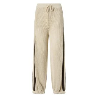 Pinko Sweatpants, female, Beige, Size: XS Nebulosa Pantalone Rete Sport