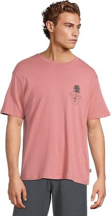 Billabong Calm Palm Premium Short Sleeve Mens T Shirt Dusty Pink : 2XL, Cotton