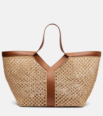 【Saint Laurent】MINI LE 5 A 7 TOTE BAG ベージュ Le 5 à 7 Mini leather shoulder bag in beige - Saint Laurent