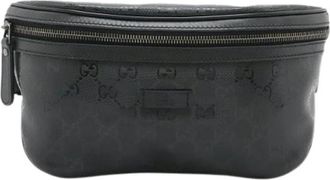 Gucci Pre-owned GG Imprime Coated Canvas Waist Bag - Dames - Vintage Heuptassen - Zwart - ONE Size - Leer - Vintage