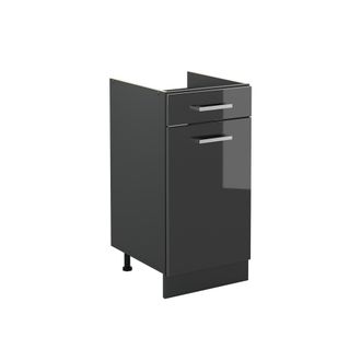 Vicco Mueble Bajo De Cocina R-line, Antracita Alto Brillo/antracita, 40 Cm Sin Encimera, Vicco
