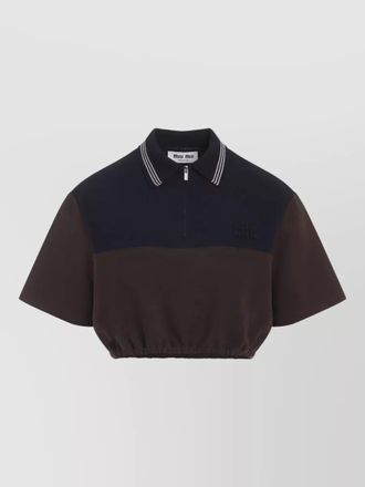 Miu Miu cropped short-sleeve polo top