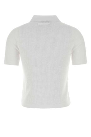 Tory Burch Womens White Stretch Viscose Blend Polo Shirt T-shirts And Polos